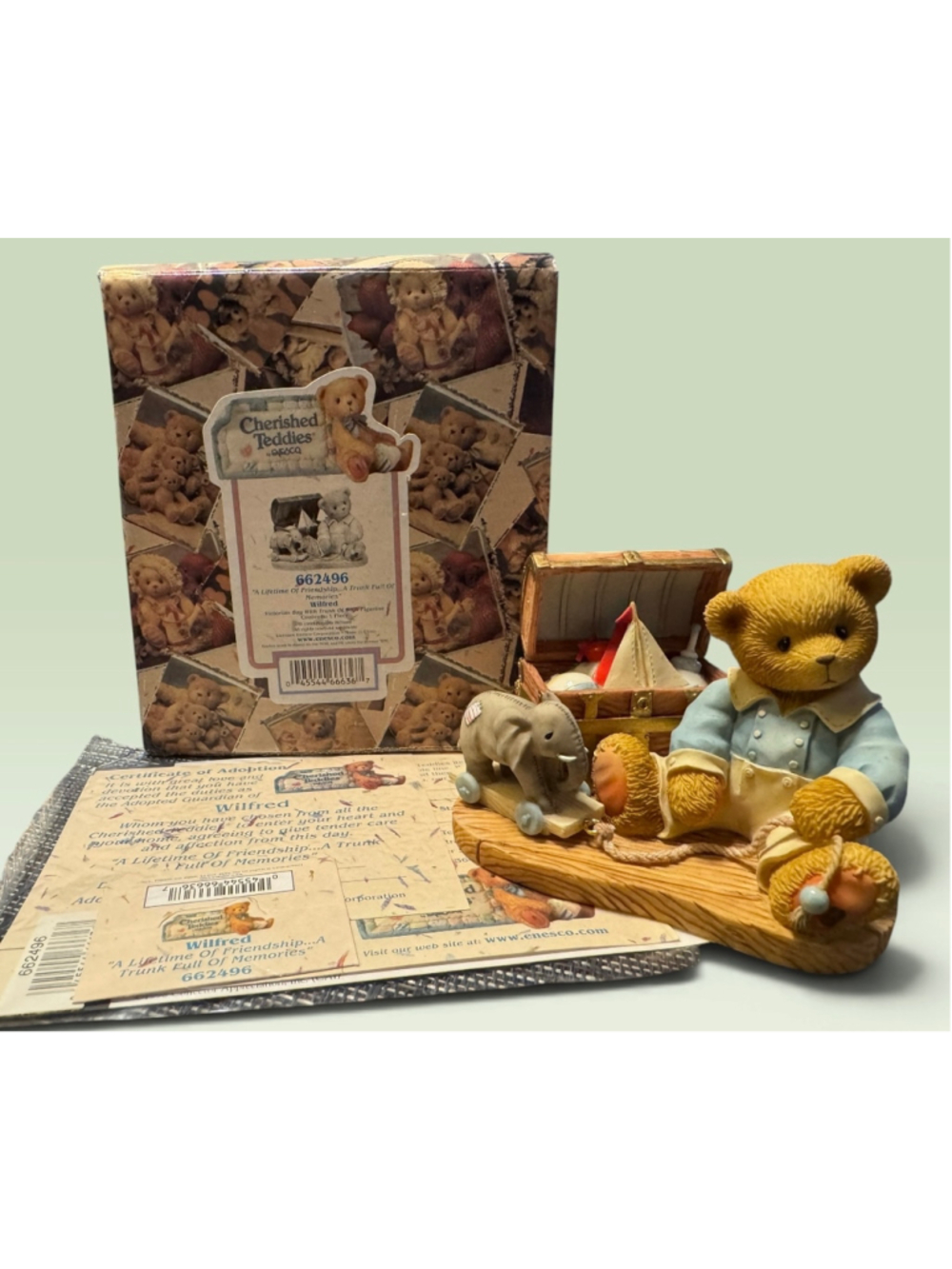 Cherished Teddies Wilfred Figurine #662496 Boy, Elephant, Trunk of Toys